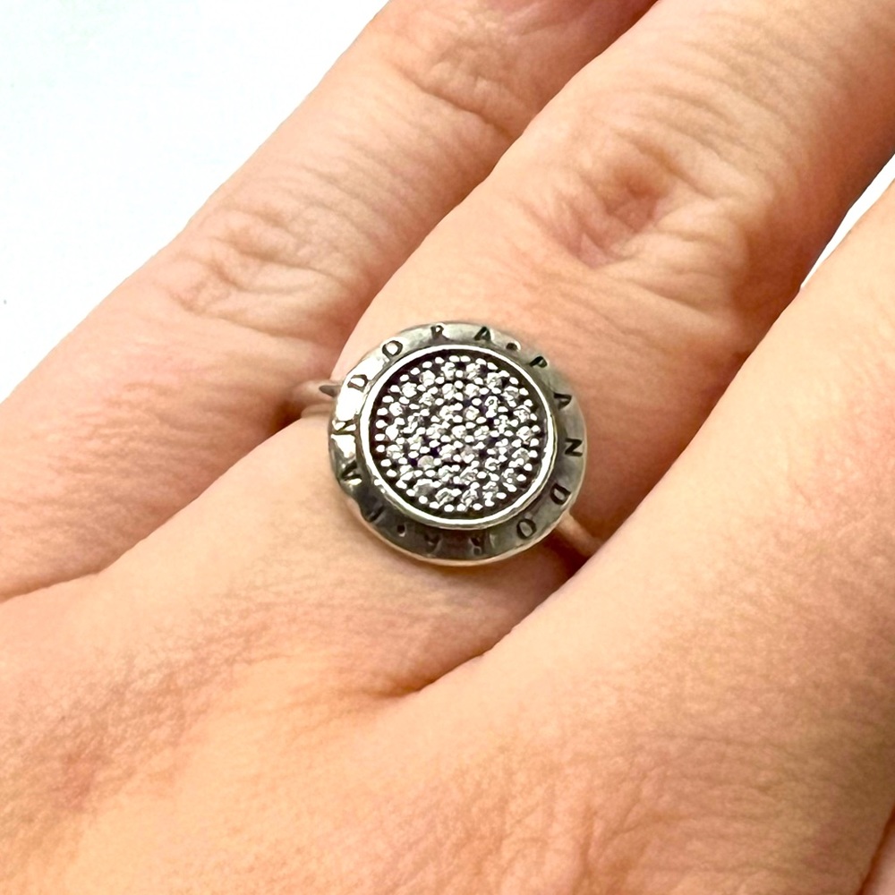 Pandora Signature Pave’ Ring. Size 7.5